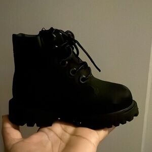 Black Baby Timberland Lace-Up Ankle Boots